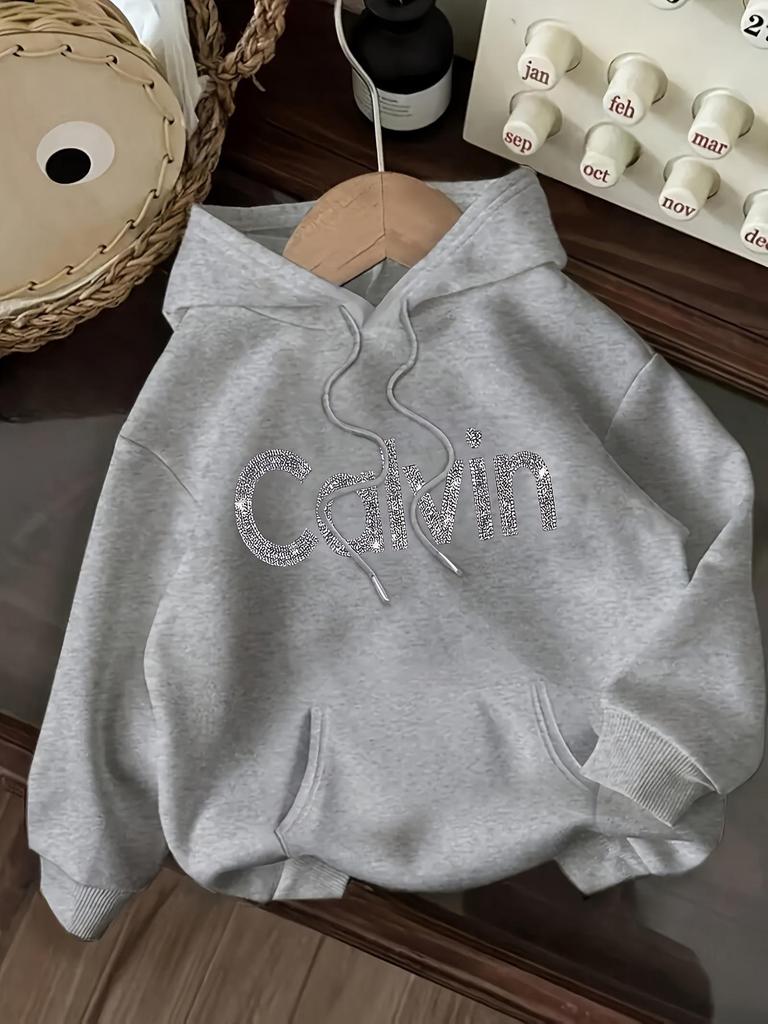 2025 EU Size Unisex Hooded Sweatshirt with CaIvin Print – New Style