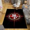 San Francisco 49ers Flanellmuster Quadratischer Teppich, Läufer, Teppich für Wohnzimmer Schlafzimmer Sofa Spielzimmer Dekor, Rutschfeste Fußmatte