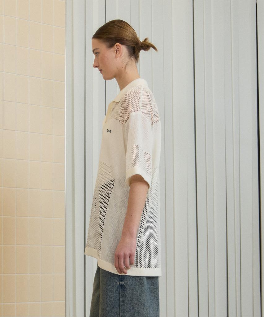 JUCYJUDY Loose Fit Mesh Collared Knit Jzkt324B