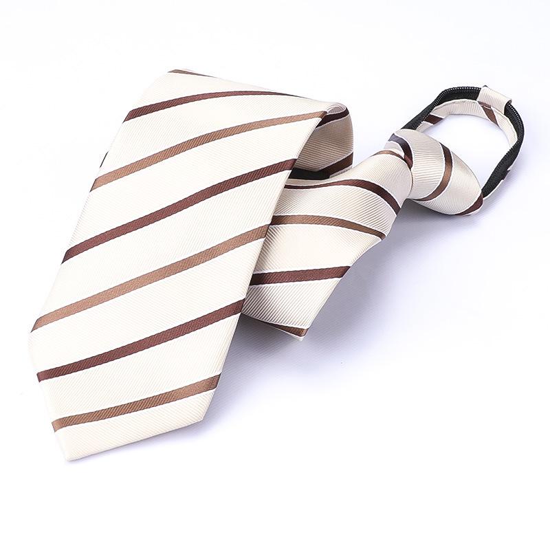 Men's Korean Style Zipper Striped No-Tie Professional Wedding Tie