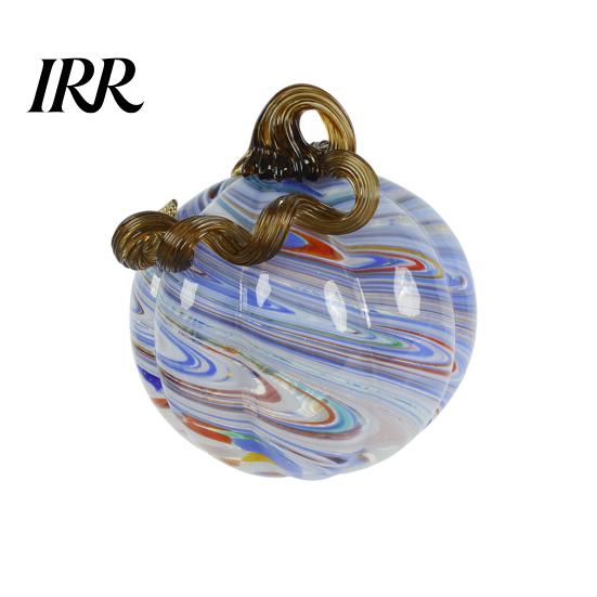 Pumpkin Ornament Mini Hand Blown Glass Ornament, Collectible Thanksgiving Halloween Decoration Faux Crystal Hanging for Fall, Harvest Unique Gift