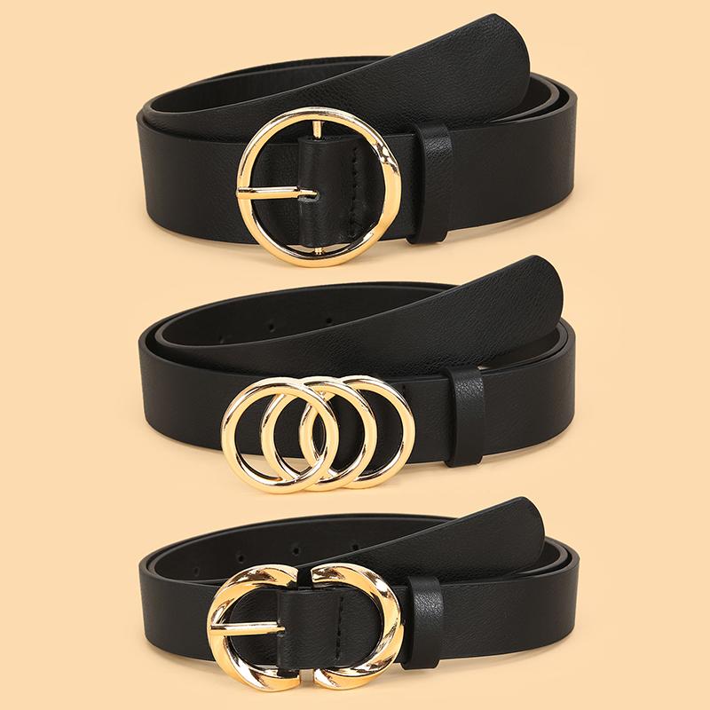 3 ks Dámské minimalistické a stylové univerzální pásky, Klasické pásky k džínám a šatům, Jednobarevné elegantní pásky