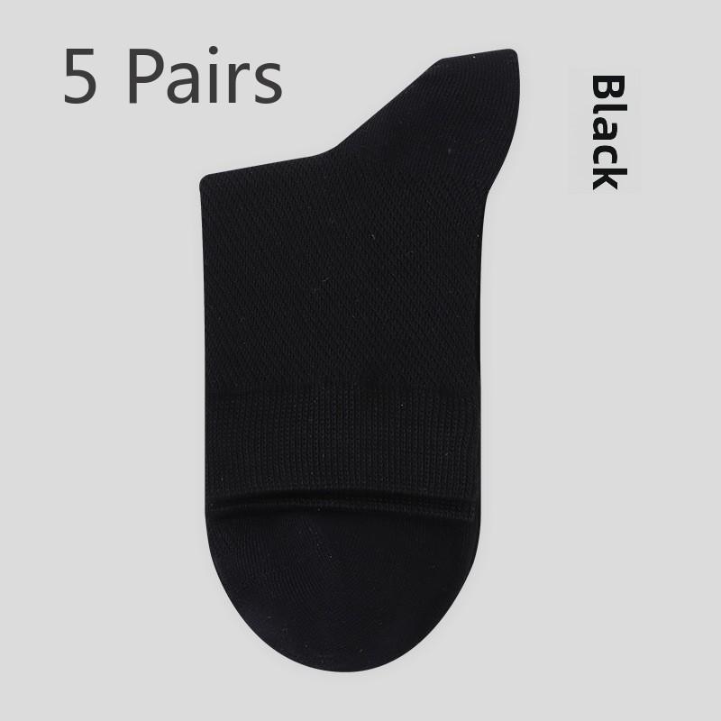 5 Pairs Mesh Summer Socks Short Tube Midtube Socks Mesh Breathable Antibacterial Summer Socks