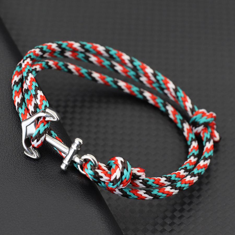 Stylish Anchor Bracelet For Men Double Layer Adjustable Ethnic String Braslet Outdoor Cycling Nautical Braclet Accessories Joias