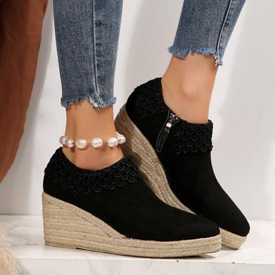 Ladies Shoes 2024 Hot Sale Rome Women's High Heels Platform Casual Pumps Women Lace Side Zip Wedges Outdoor Shoes Women Zapatos