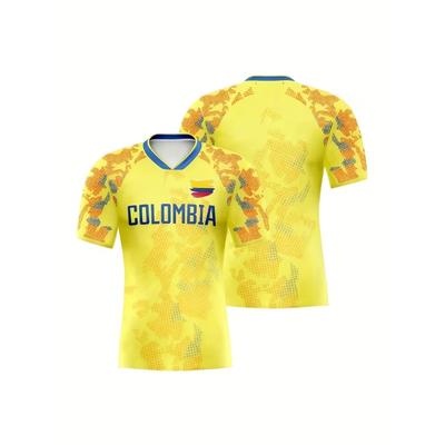 New Summer Men's 3D Digital Printed Soccer Jersey, Loose Fit, Breathable, Quick-Drying, Short-Sleeve Sports Training Jersey