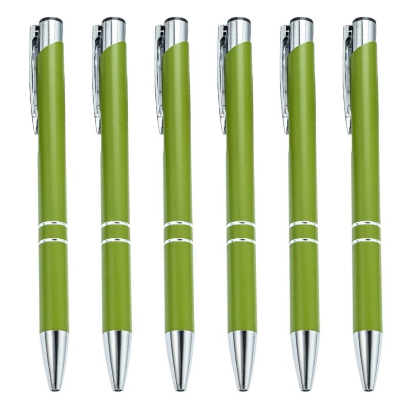 6 Pcs 1.0mm Ballpoint Pen Smooth Writing Pen Black Ink Stationery Pen Metal Retractable Ballpoint Pen for School