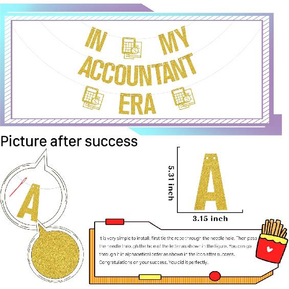 In My Accountant Era Banner,2025 International Accounting Day Party Decoration,Class of 2025 Congrat Accounting Graduation Party Supplies Gold