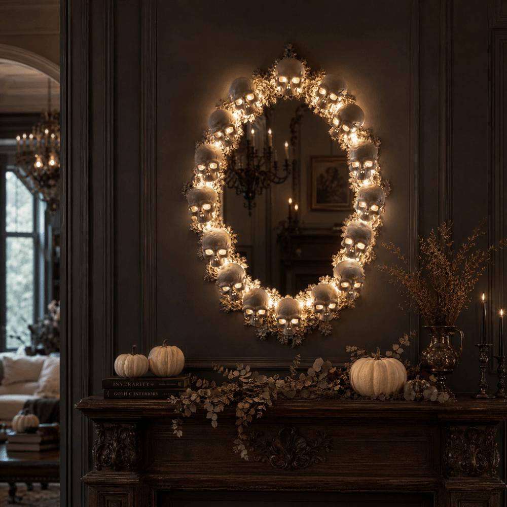 Dark Style Gothic Mirror Vintage Style Wall Mirror Goth Decor Halloween Mirror Bedroom