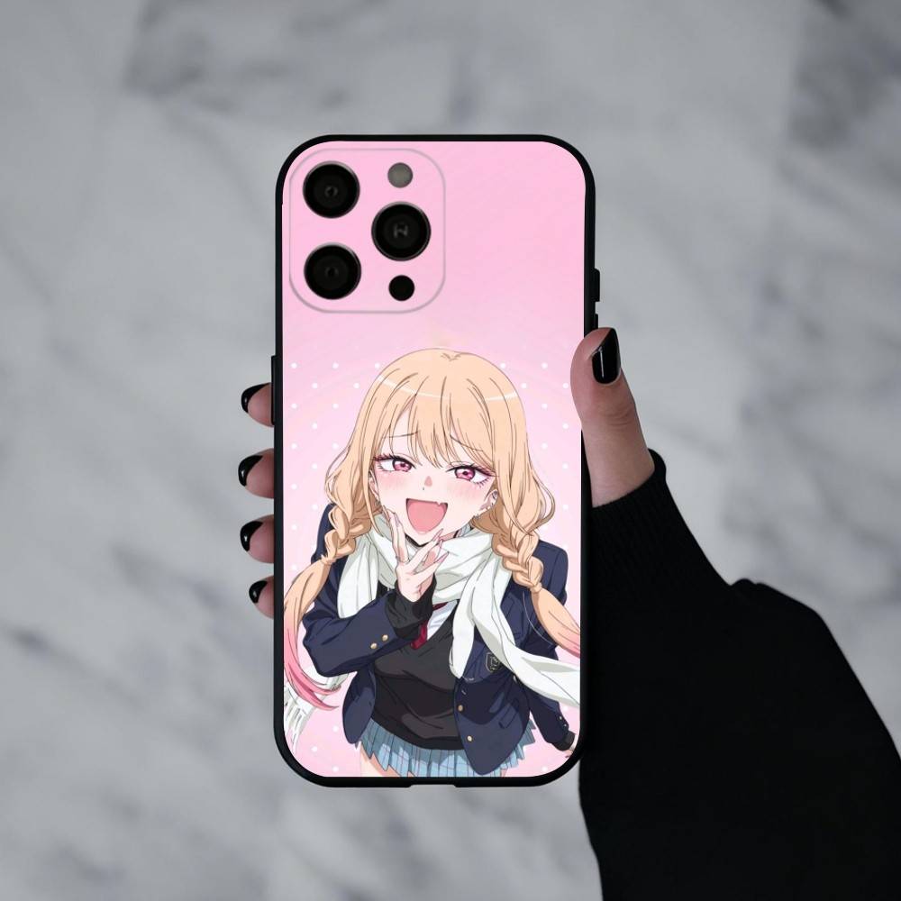 Mein Dress Up D-Darling M-Marin K-Kitagawa Handyhülle Für iPhone 17pro, 16,15,14,13,12,11 X XR Plus,Andere Weiche Schwarze Hülle
