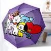 1pc BT21 Characters Automatic Folding Umbrella - Compact 8-Rib Design, Durable Plastic & Iron, Perfect Gift for Friends & Family,  Yy250923081