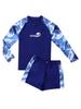 2025 Men's Fat Boy Loose Plus Size Long Sleeve Swimwear - Sun Protective Split Swimsuit for Teenagers