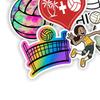 50Pcs Eye-catching Widely Use Attractive Volleyball Theme Decorative Waterproof Skateboard Decal Refrigerator Sticker