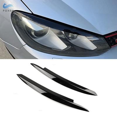 For VW Golf 6 VI MK6 GTI GTR GTD 2009 2010 2011 2012 2013 ABS Glossy Black Car Headlight Eyebrow Eyelids Stickers Trim Cover