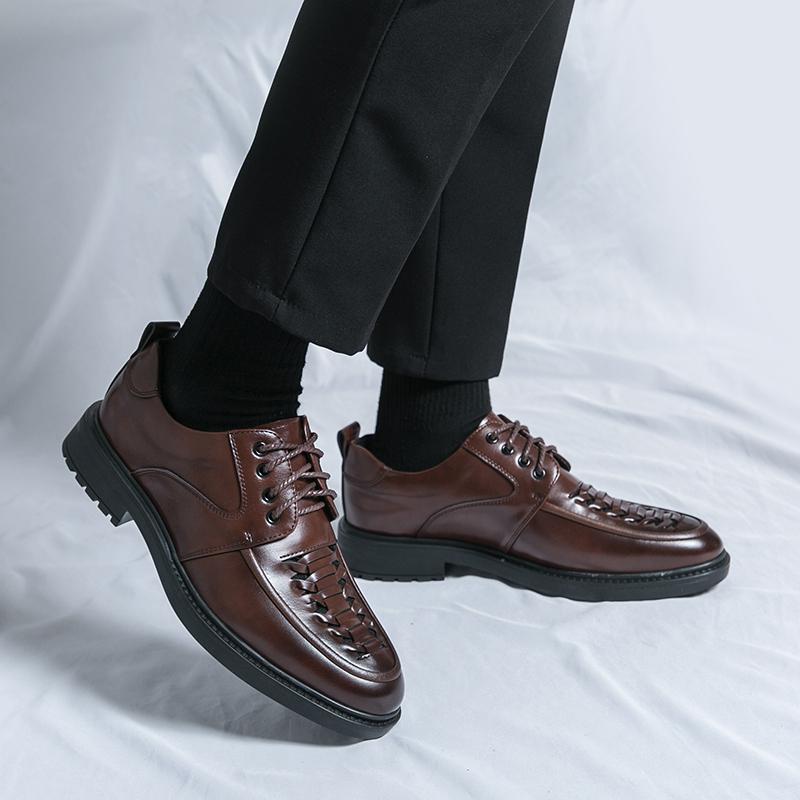 Fashion New Business Men's Leather Shoes Elegant and high-quality styles Party and Daily Work Outdoor thick soled shoes 38-46 Hot