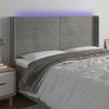 VidaXL Tête de Lit à LED Meuble de Chambre à Coucher Accessoire de Lit Double Tête de Cadre de Lit Intérieur Gris Clair 3124248