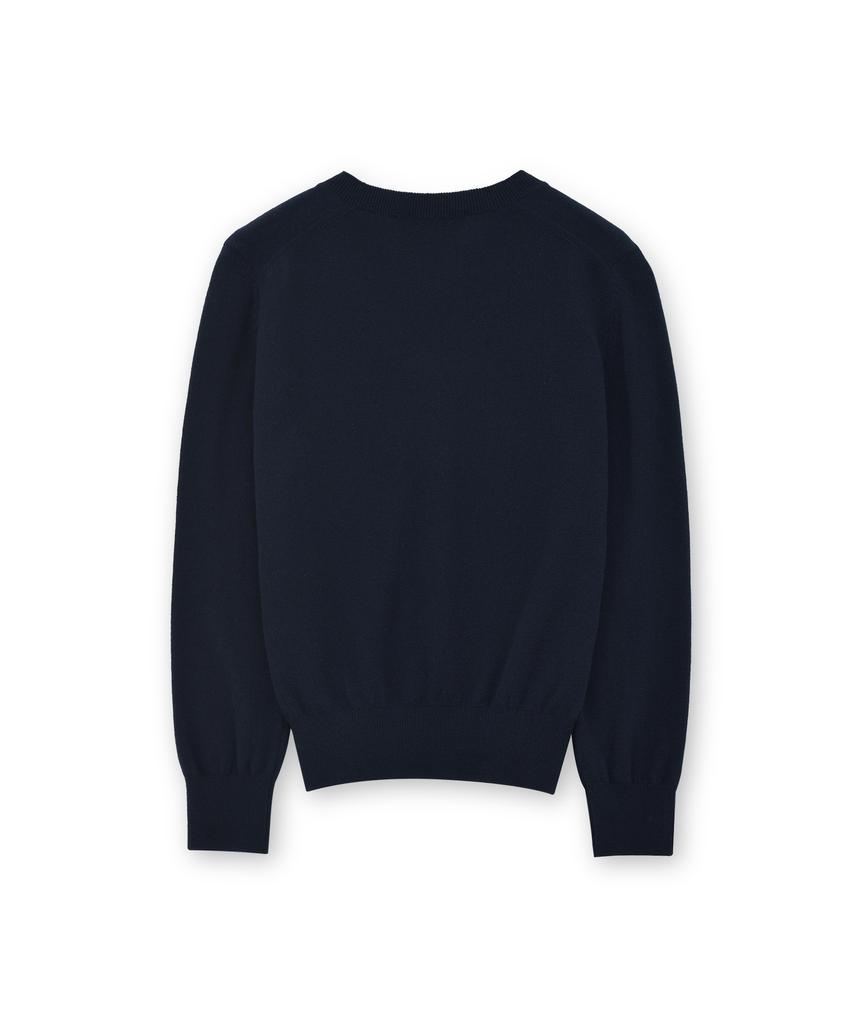 Beulaunyadeu W Extra Super Fine V-Neck Knit, Dark Navy