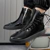 Fashion Luxury Men's Beige High Top Sneakers Leather Casual Sneakers Men Flat Designer Shoes Breathable Hip Hop Sport Shoes Man
