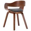 Dining Chairs Set of 6 Dark Grey Fabric and Bentwood Frame