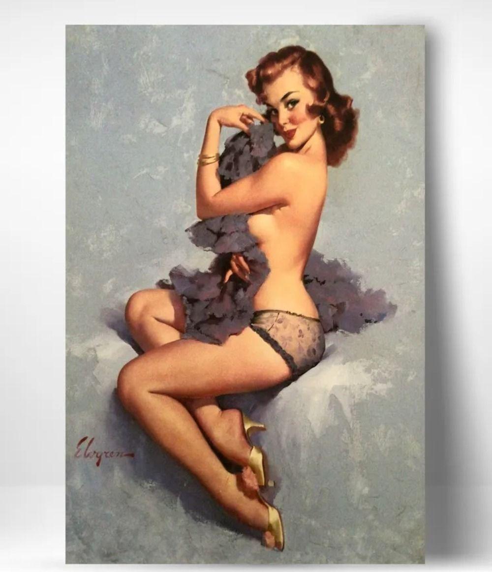 Pin-Up Girls Metal Sign, Vintage Wall Art Plaque 20x30cm