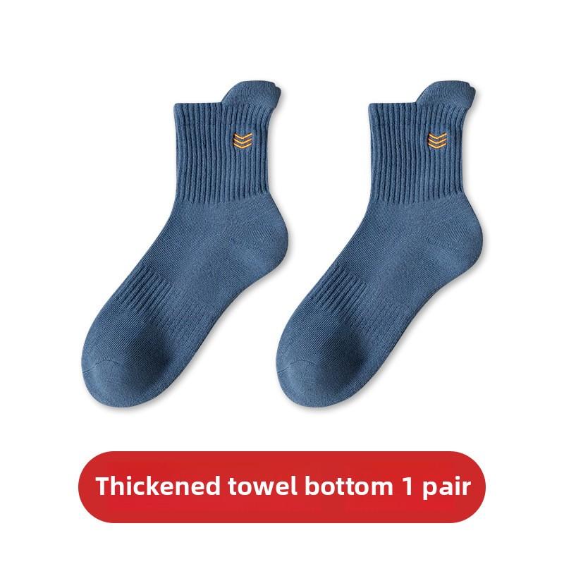 Men's Winter Velvet and Thick Towel Bottom High Waist Warm Teenagers In The Tube Pure Cotton Socks