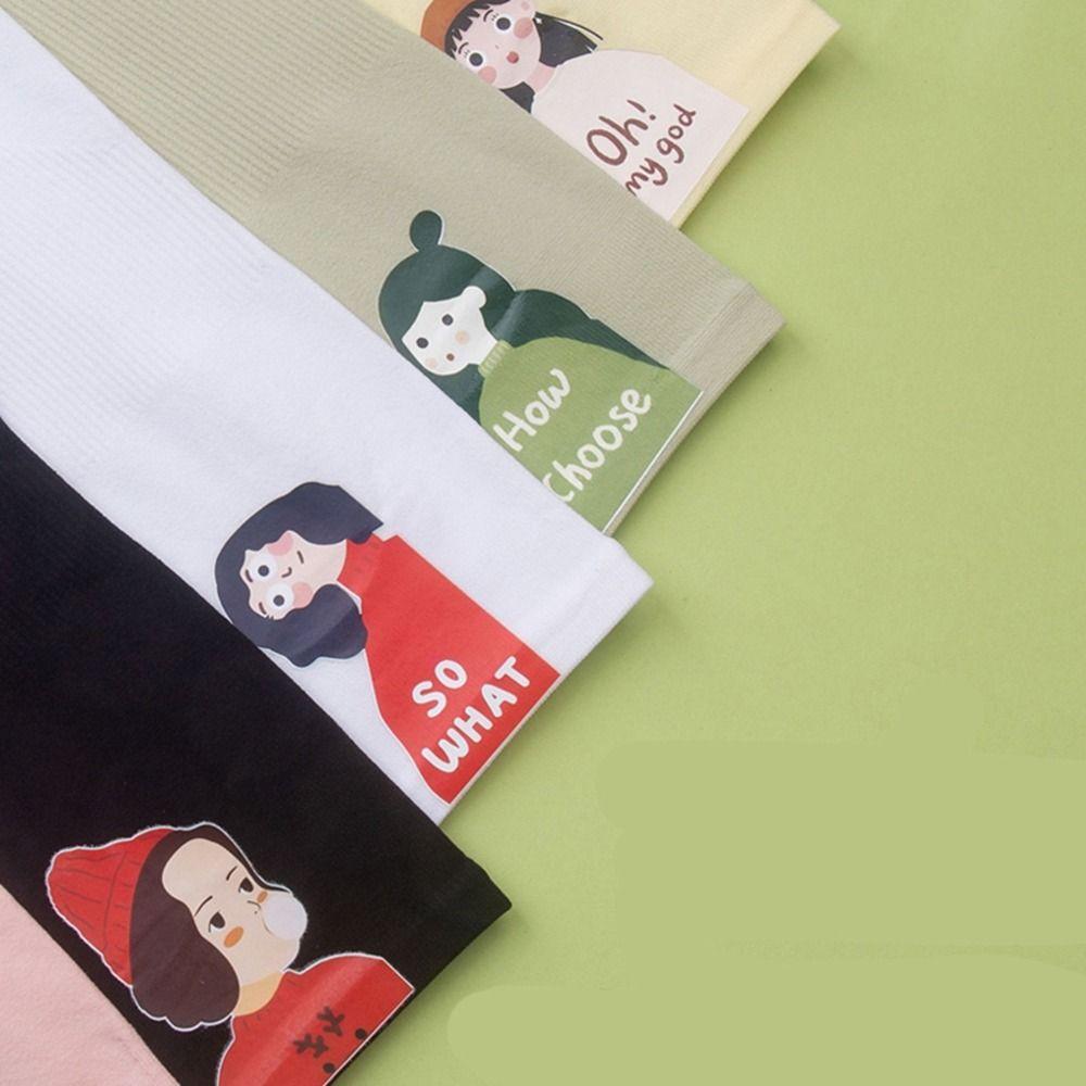Gloves Cartoon Girl Anti-UV Ice Silk Sleeves Sun Protection Cover Sunscreen Sleeve Arm Warmers