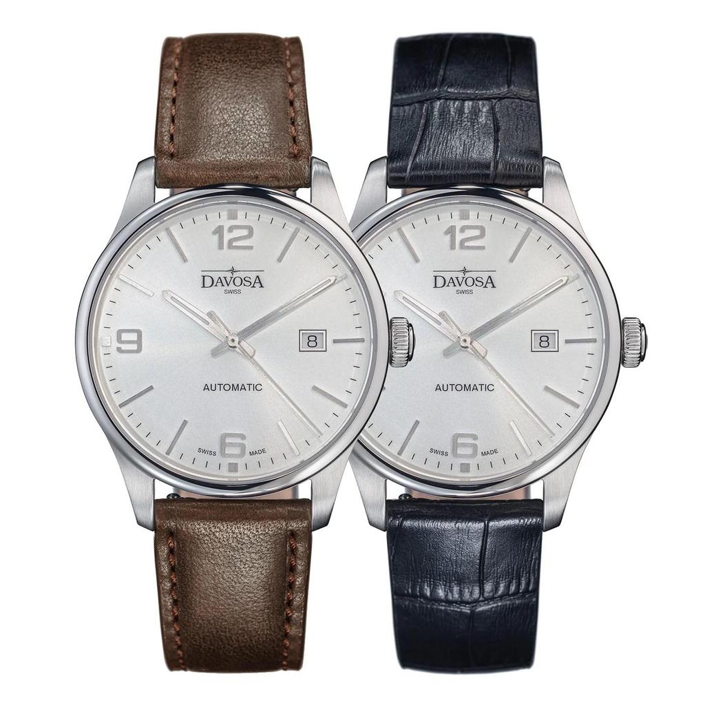 Davosa Gentleman Automatic Watch with Swiss Black Date, Made, 161.566.14, Men's,
