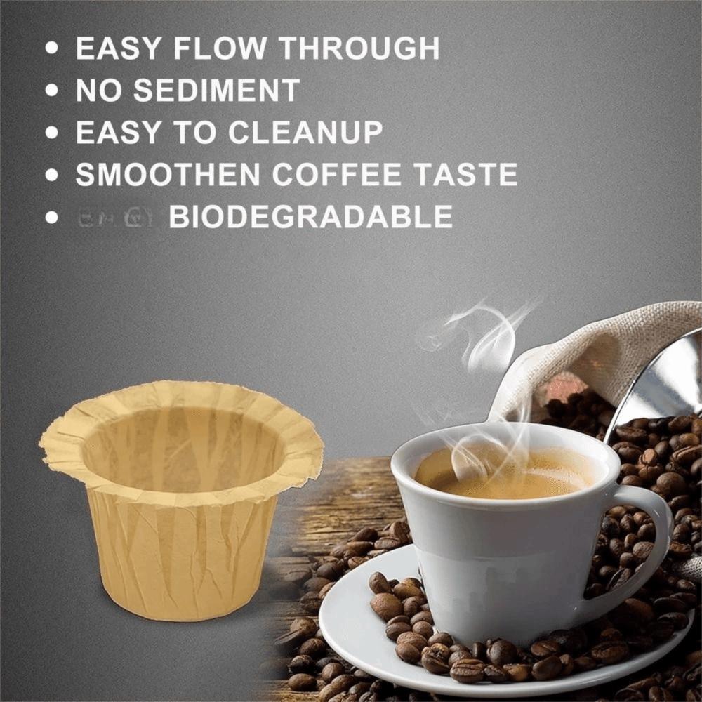50/100 Pcs Natural Disposable Coffee Paper Filters K Cup Paper Filters for Most Reusable K Cup Pods