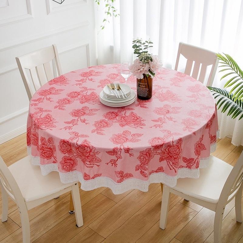 High-Grade Waterproof, Oil-Proof, Non-Slip, Thick Round Tablecloth for Home and Restaurant Use