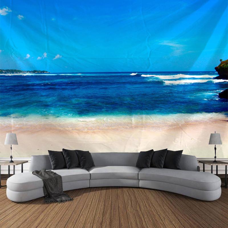 Beach Sunset Scenery Tapestry Wall Hanging Bohemian Calico Tapestry Home Wall Decor Bedroom Decor