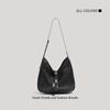 New large-capacity black shoulder messenger bag retro high-texture commuter underarm women's bag