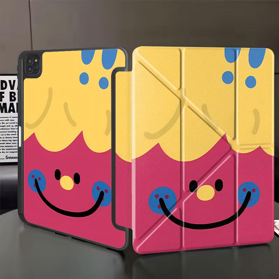Чехол для планшета для iPad Pro 2025 Mini 6 7 Air 4 5 M3 M2 1 2 M4 11 дюймов Pro 11-го 10-го 9-го 8-го 7-го 12,9 дюйма Держатель Чехол Лицо Улыбка iPad Mini 6 8.3