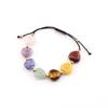 Natural Crystal Necklace Colorful Love Crystal Hand-Woven Necklace Bracelet Peach Heart Pendant N739