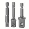 3pcs Drill Bit Adapter Socket Adapter Impact Set 1/4 Inch 3/8 Inch 1/2 Inch Square Drive  for Drills Screwdrivers Bit Holders