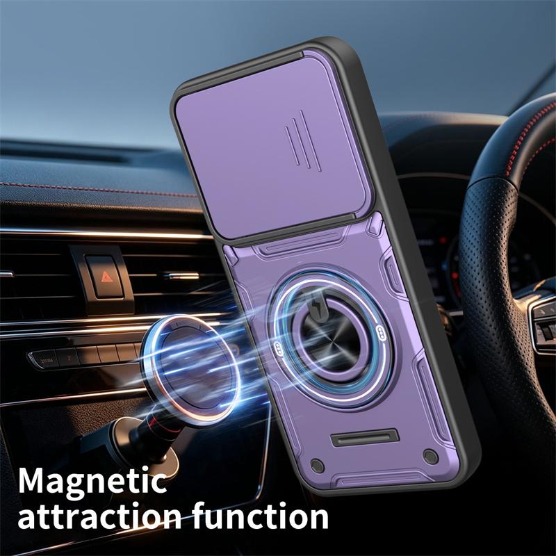 For Vivo V70 FE Case Vivo V70FE Phone Cases Vivo V70 FE Armor Slide Camera Lens Protection Back Cover Magnetic Ring Holder Coque
