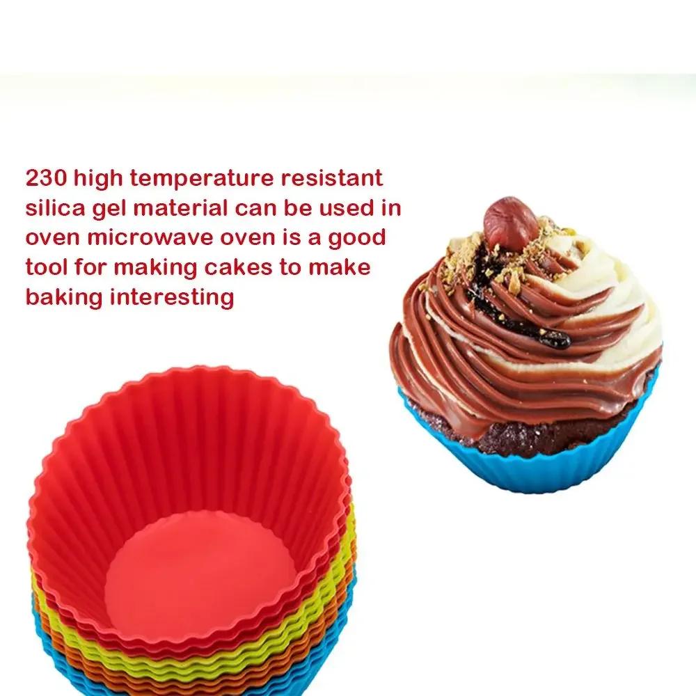 Round Shaped Cake Muffin Cupcake Baking Molds, 12pcs/Set Kitchen Cooking Bakeware Maker DIY Cake Decorating Tools