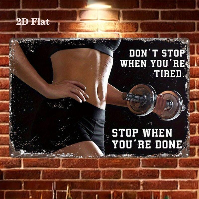 Fitness Motivation Metallblechschild Gewichtheben Fitness Poster Man Cave Garage Heimwanddekor 8x12 Zoll