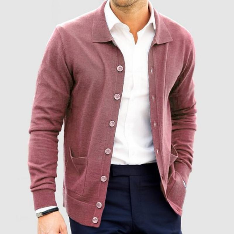 New Autumn Winter Men's Lapel Cardigans Loose Slim Fashion Single-breasted Sweater Jackets