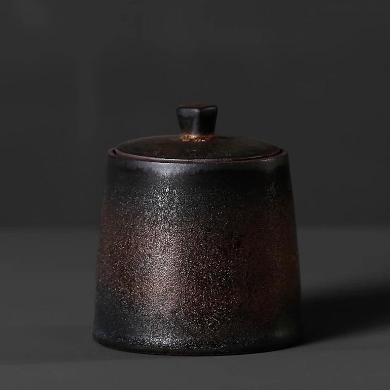 Creative Gilded Ceramic Sealed Jar Home Storage Jar Vintage Coffee Bean Candy Jar Storage Container Tabletop Ornament Home Decor