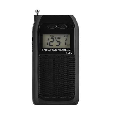 Portable K605 Radio Pocket FM AM SW MW MP3 Player Stereo Digital Receiver LCD Screen High Sensitivity Loudspeaker Antenna