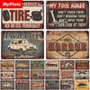 Garage Metal Sign Metal Poster Tin Sign Plaque Metal Vintage Wall Decor for Bar Pub Motorcycle Club Man Cave Tool Rules Poster