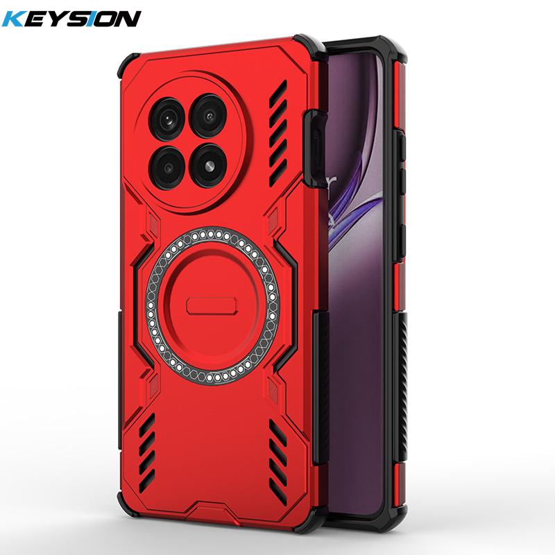 KEYSION Hollow Heat Dissipation Case for OnePlus 13R 5G Silicone+PC Magnetic Cooling Shockproof Phone Cover for 1+ Ace 5 Pro 5G