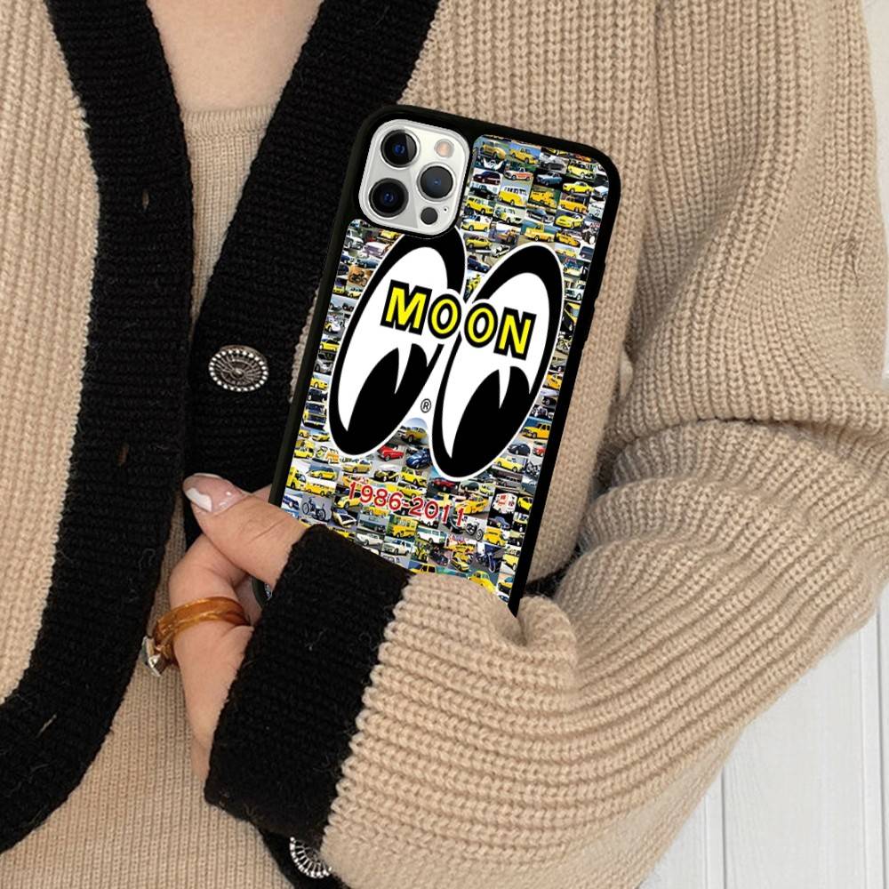 M-Moon-eyes Luxury PC+TPU Phone Case For IPhone 11 12 13 14 15 16 17 Plus Pro Max Cover