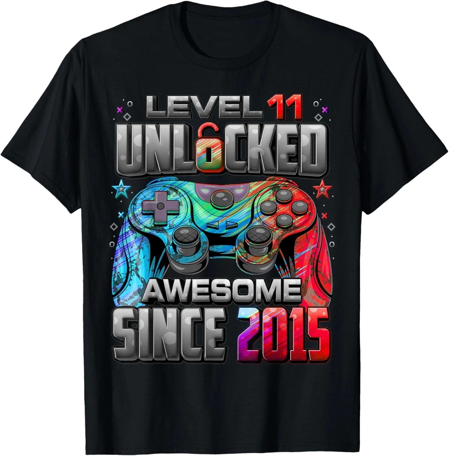 Level 11 Unlocked Awesome Since 2015 11th Birthday Gaming Gift Unisex T-Shirt 2XL
