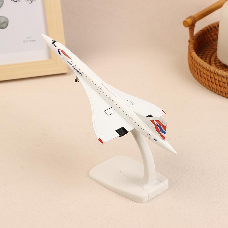 20Cm British Concorde Alloy Aircraft Model With Landing Gear Airliner Alloy Diecast Air Plane Model Toys Collection Ornament