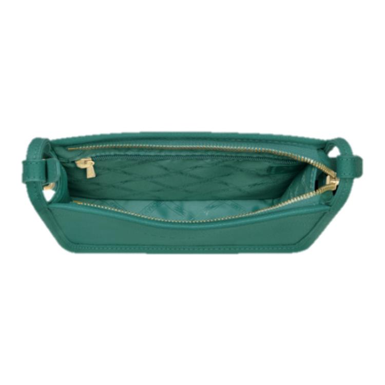 Longchamp Le Foulonné Serie Elegante Subtil Strukturierte Leder Schultertasche Crossbody Kleine Damen Taschen Hellblau 10138021139