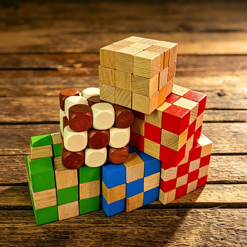 Bai Fen Bai Dolls And Toys Unisex Square Snake Cube Wooden Brain Teaser Puzzles For Adults & Kids Iq Logic Training Problem Solving Toys Educational Fun Challenge