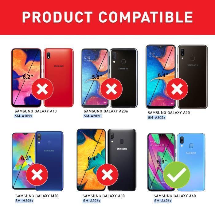 BEZ Coque Samsung A40, Coque Pour Samsung Galaxy A40 Antichoc Survivor Shockproof Double Protection Double Ultra Resistante, Noir