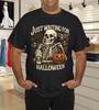 Just Waiting for Halloween Shirt – Funny Skeleton Pumpkin Retro Spooky Fall Tee