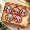 Flowing Snow Christmas Tree Ornaments Snowman House Xmas Hanging Pendant Transparent Acrylic Santa Claus Christmas Decorations